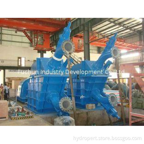 Double Nozzle Pelton Hydro Turbine , Free-Jet Impulse Type